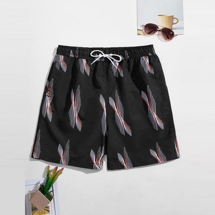 Wholesale Men's Swimming Trunks Lined Printed Beach Shorts