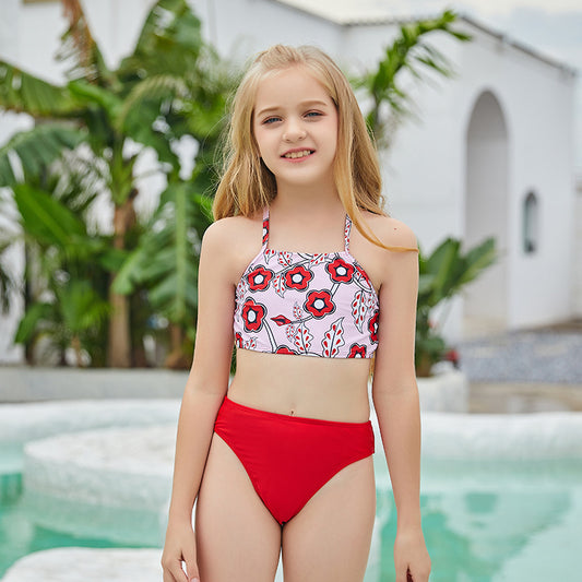 Wholesale Kids Two-piece Bikini Girls Backless Swimsuit