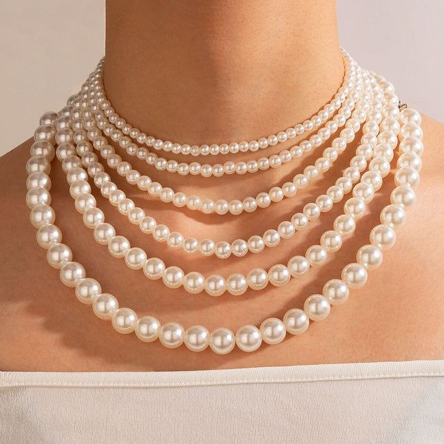 Pearl Necklace Ladies Single Layer Necklace Clavicle Chain