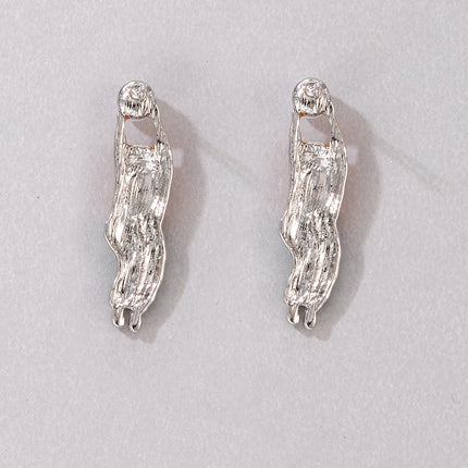 Figure Pearl Alloy Stud Earrings