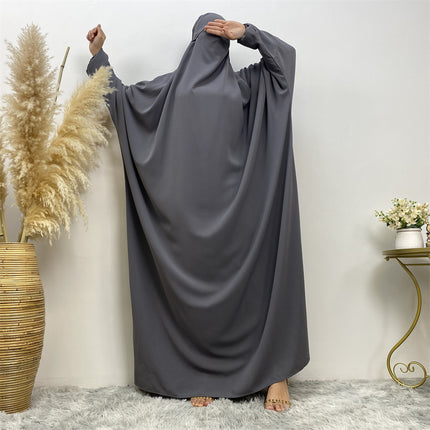 Großhandel Naher Osten Dubai Damen Solid Muslim Split Size Kleid