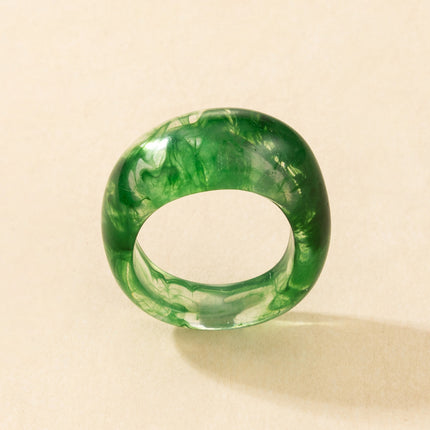 Simple Circle Resin Ring Fashion Pop Color Knuckle Ring