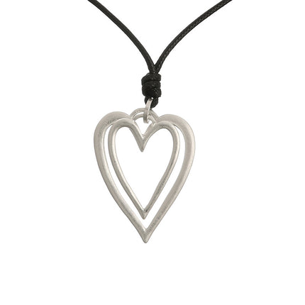 Wholesale Women's Multilayer Heart Pendant Geometric Metal Versatile Necklace