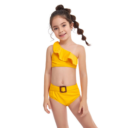 Children's Two Piece Swimwear Cross Shoulder Bikini