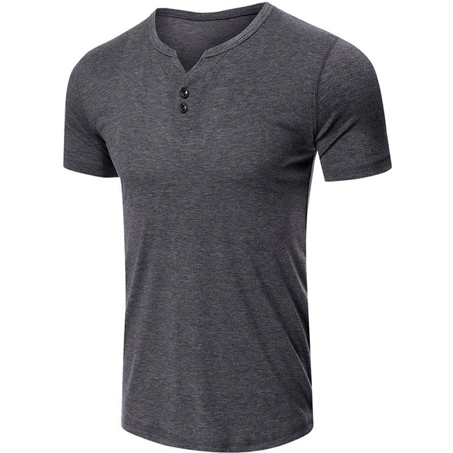 Einfarbige Kurzarm-T-Shirt-Oberteile für Sommermänner