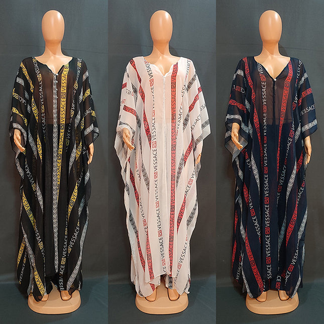 Chiffon Cardigan Loose African Robe Hose zweiteiliges Set