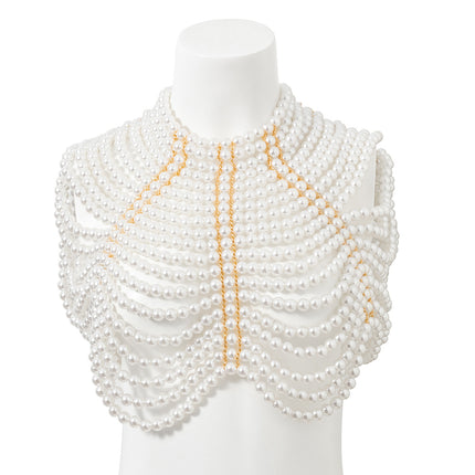 Wholesale Fashion Multilayer Imitation Pearl Tassel Body Chain