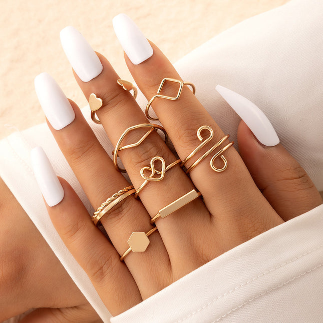 Heart Opening Eight-Piece Ring Set