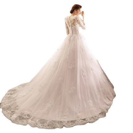 Wholesale Fashion Retro Trailing Puffy Bridal Wedding Dress