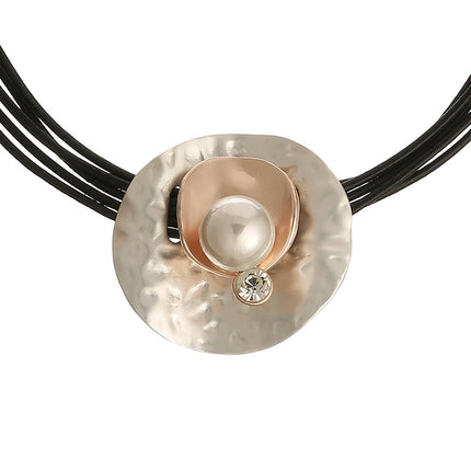 Wholesale Women's Fashion Original Pearl Geometric Metal Necklace