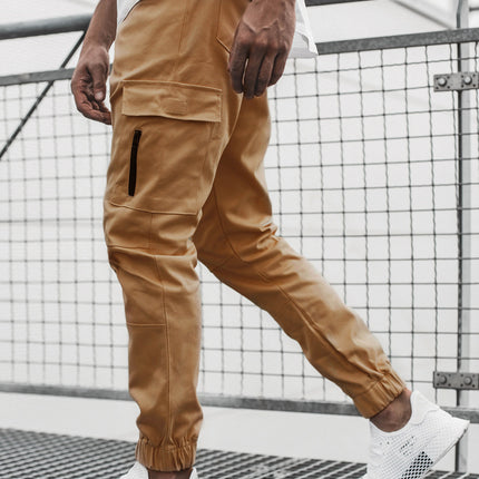 Wholesale Men's Side Zipper Pocket Trim Casual Solid Color Trousers