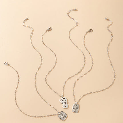 Wholesale Fashion Family Tag Combination Set Necklace 3-Piece Set