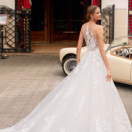 Langes, leichtes Luxus-Brautkleid aus Spitze für Damen
