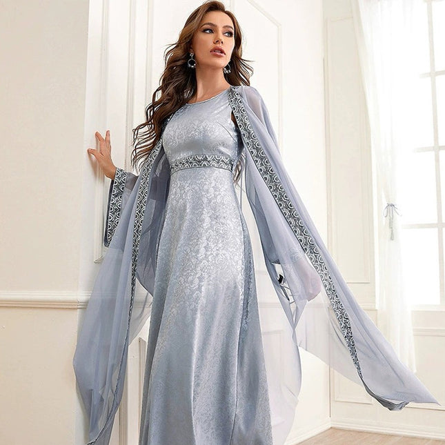 Wholesale Middle Eastern Muslim Women's Embroidered Dress Suit