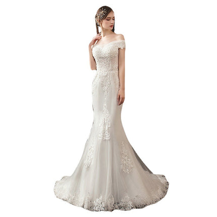 Wholesale Bridal Off Shoulder French Slim Mermaid Wedding Dress