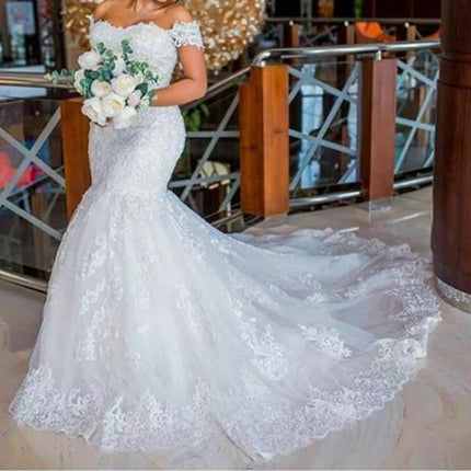 Braut schulterfreies, schmal geschnittenes Meerjungfrau-Hochzeitskleid
