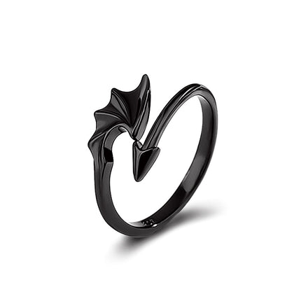 Personalized Simple Demon Wings Ring Opening Couple Rings