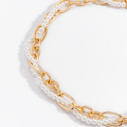 Perlenketten-Wrap-Halskette Modische einfache Schlüsselbein-Halskette