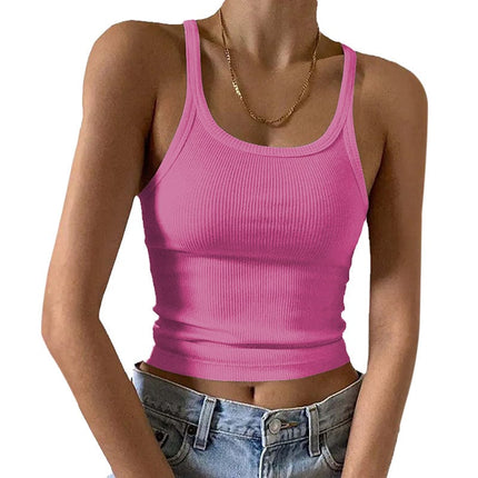 Wholesale Women's Thin Threaded Navel Expose Slim Camisole Tank