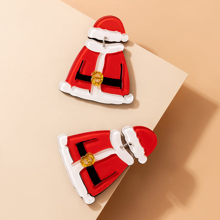 Weihnachtsharz-Weihnachtskleidungs-rote Ohrringe