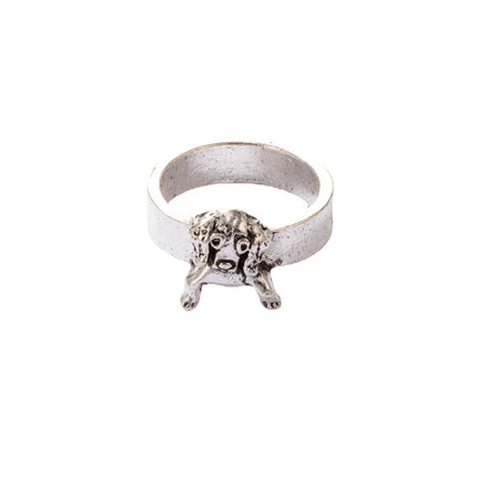Wholesale Fashion Puppy Alloy Irregular Animal Silver Rings