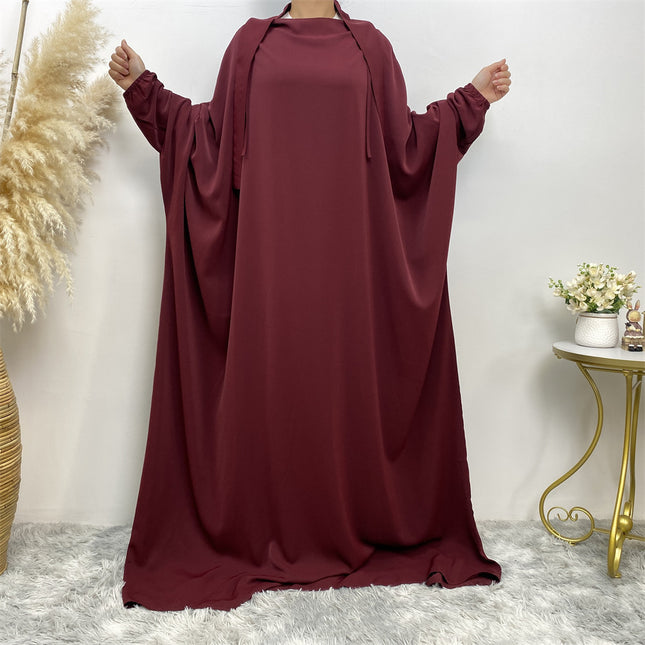 Wholesale Middle East Dubai Women's Solid Color Muslim Dress