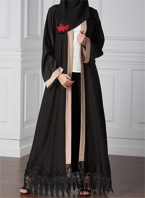 Pakistan Saudi Dress Cardigan Robe Lace Islamischer Muslim