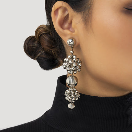 Großhandelsart- und weiseart-Perlen-Bolzen-Ohrringe wulstige Metallohrringe