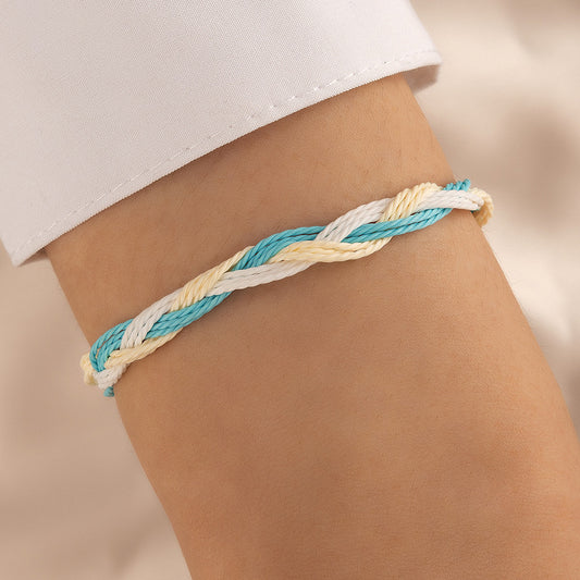 Wholesale Boho Colorful Cord Contrast Braided Rope Bracelet