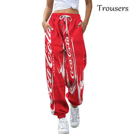 Wholesale Ladies Casual Sports Loose 3D Printing Jogger