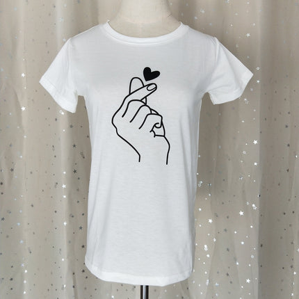 Bedrucktes Kurzarm-T-Shirt mit Rundhalsausschnitt für Damen
