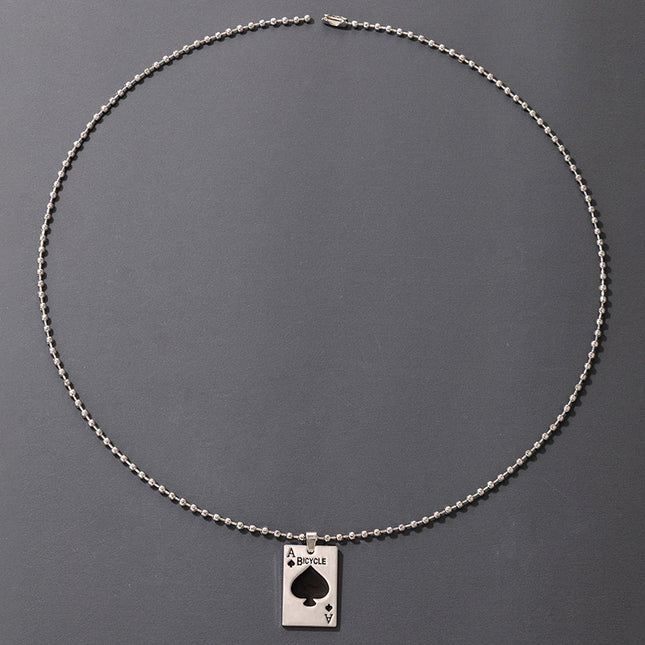 Wholesale Personalized Alphabet Round Spade A Drop Oil Necklace