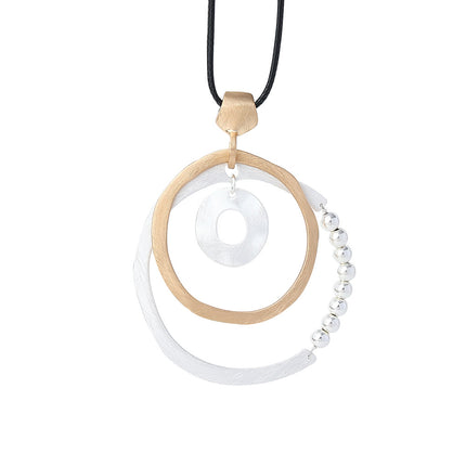 Wholesale Women's Fashion Simple Oval Geometric Metal Long Necklace