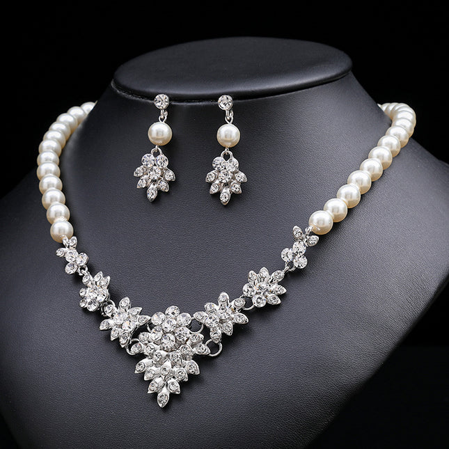 Wholesale Retro High Design Necklace Earrings Two-piece Bridal Set