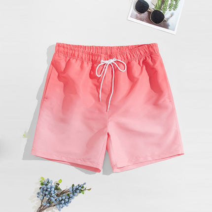 Wholesale Men's Gradient Color Swim Trunks Quick Dry Beach Shorts