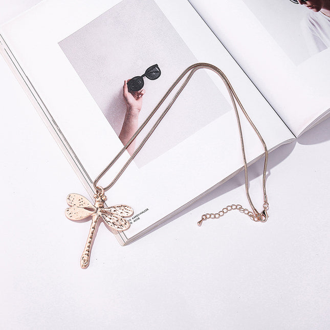 Wholesale Women's Fashion Simple Dragonfly Pendant Necklace