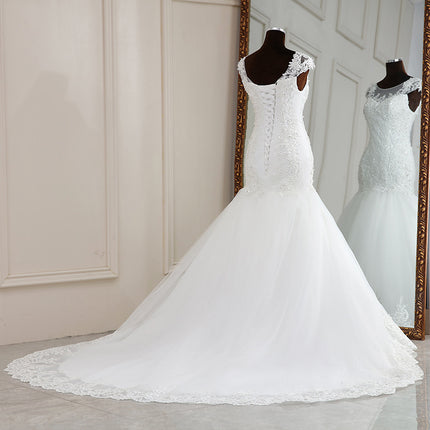 Wholesale Bridal One Shoulder Tail Slim Mermaid Light Wedding Dress