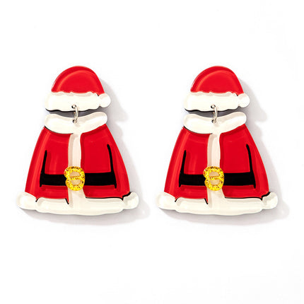 Weihnachtsharz-Weihnachtskleidungs-rote Ohrringe