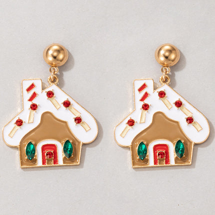 Red and Green Christmas Cute Temperament Retro Earrings