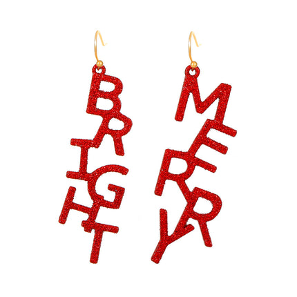 Christmas Creative Santa Claus Earrings English Alphabet Earrings