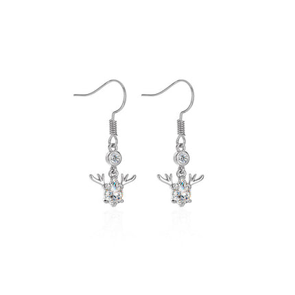 Wholesale Christmas Sweet Cute Crystal Fawn Earrings