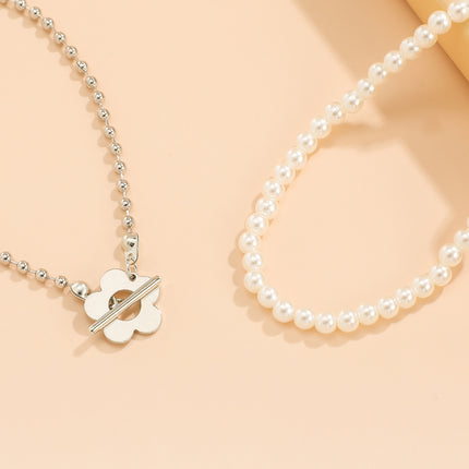 Simple Imitation Pearl Beaded Bead Chain Bracelet Set