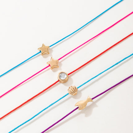 Little Fish Star Scallop String Multi-layer Anklet