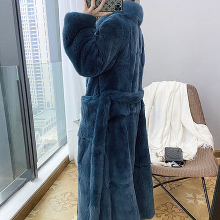 Wholesale Ladies Winter Plus Size Mid Length Fashion Faux Fur Coat