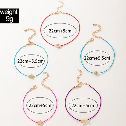 Little Fish Star Scallop String Multi-layer Anklet