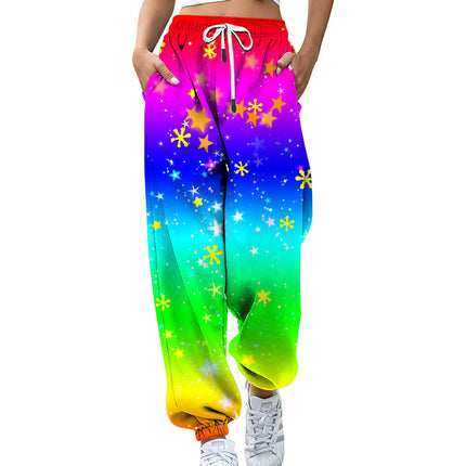 Wholesale Women's Casual Sports 3D Printed Christmas Joggers