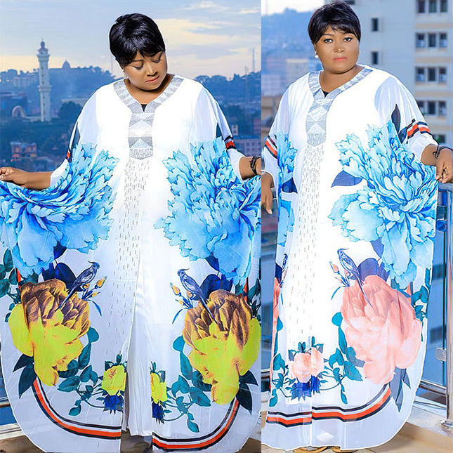 Afrikanisches Roben-Muslim-Bügeldiamant-großes Chiffon-Kleid