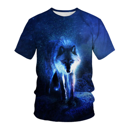 Wholesale Men's Fox Wolf 3D Printed Digital Print Short Sleeve T-shirt