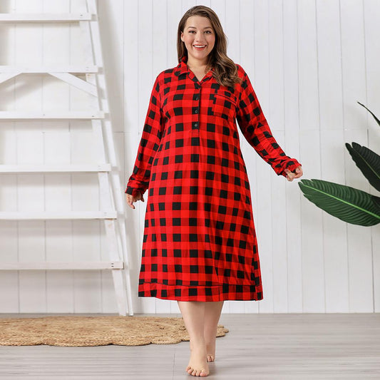 Wholesale Ladies Loose Homewear Large Size Pajamas Spring Autumn Nightdress