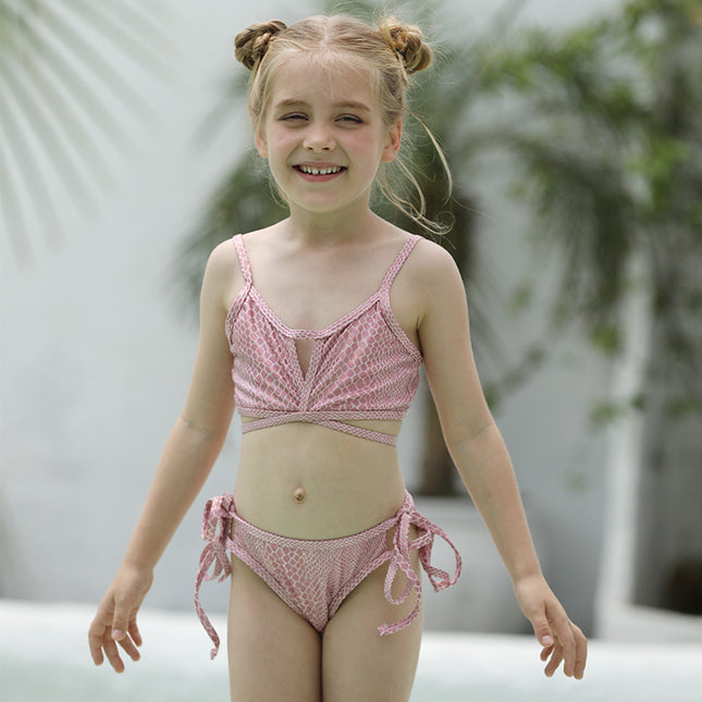 Kinder niedlicher Bikini-Mädchen-Zweiteiler-Badeanzug